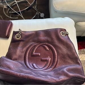 Gucci purple bag with matching wallet